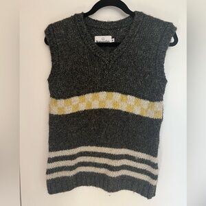 Saturday by Megan Ellaby Gray and Yellow Women's Sweater Vest